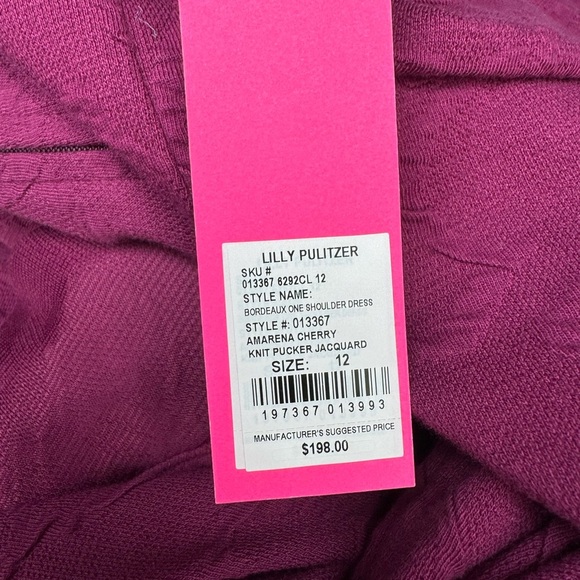 Lilly Pulitzer Bordeaux One-Shoulder Dress - Picture 4 of 5